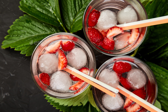 Strawberry detox water. - Stock Photo - Images