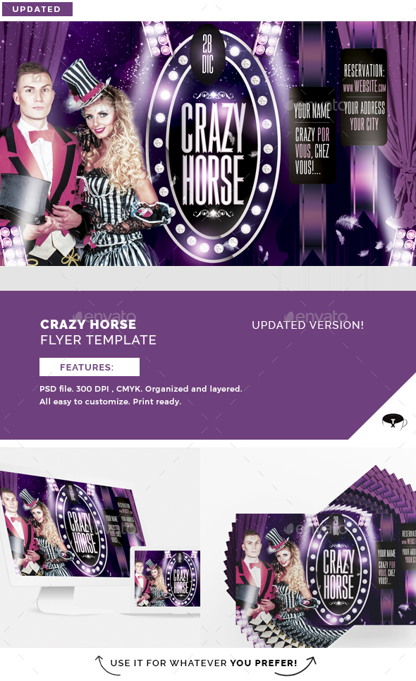 Crazy Horse Flyer Template - Clubs & Parties Events