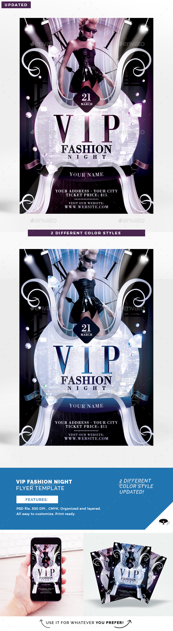 Vip Fashion Night Flyer Template - Clubs & Parties Events