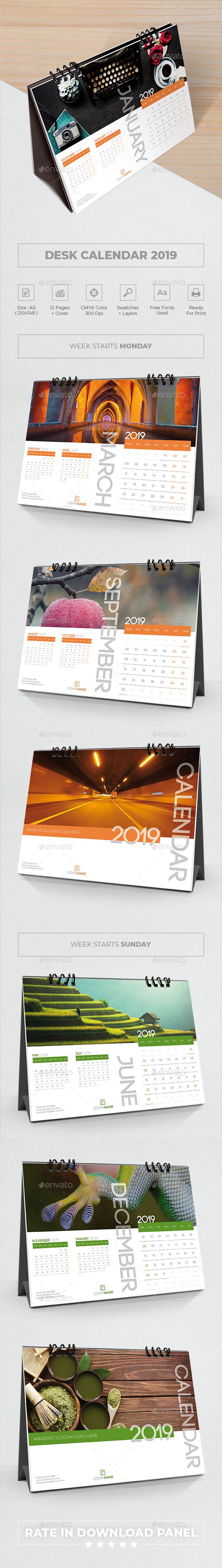 Desk Calendar 2019 - Calendars Stationery