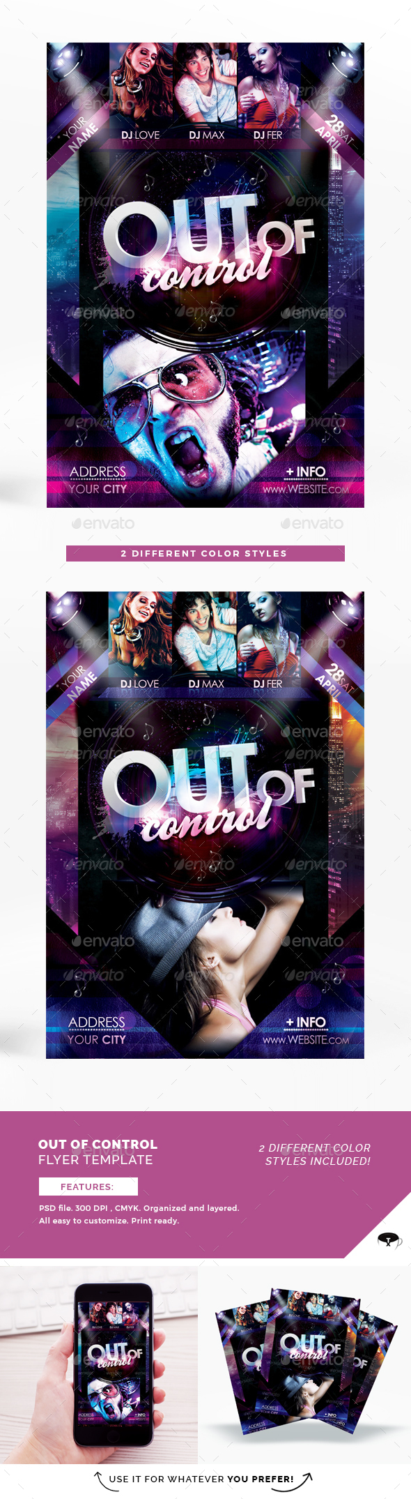 Out Of Control Flyer Template - Flyers Print Templates
