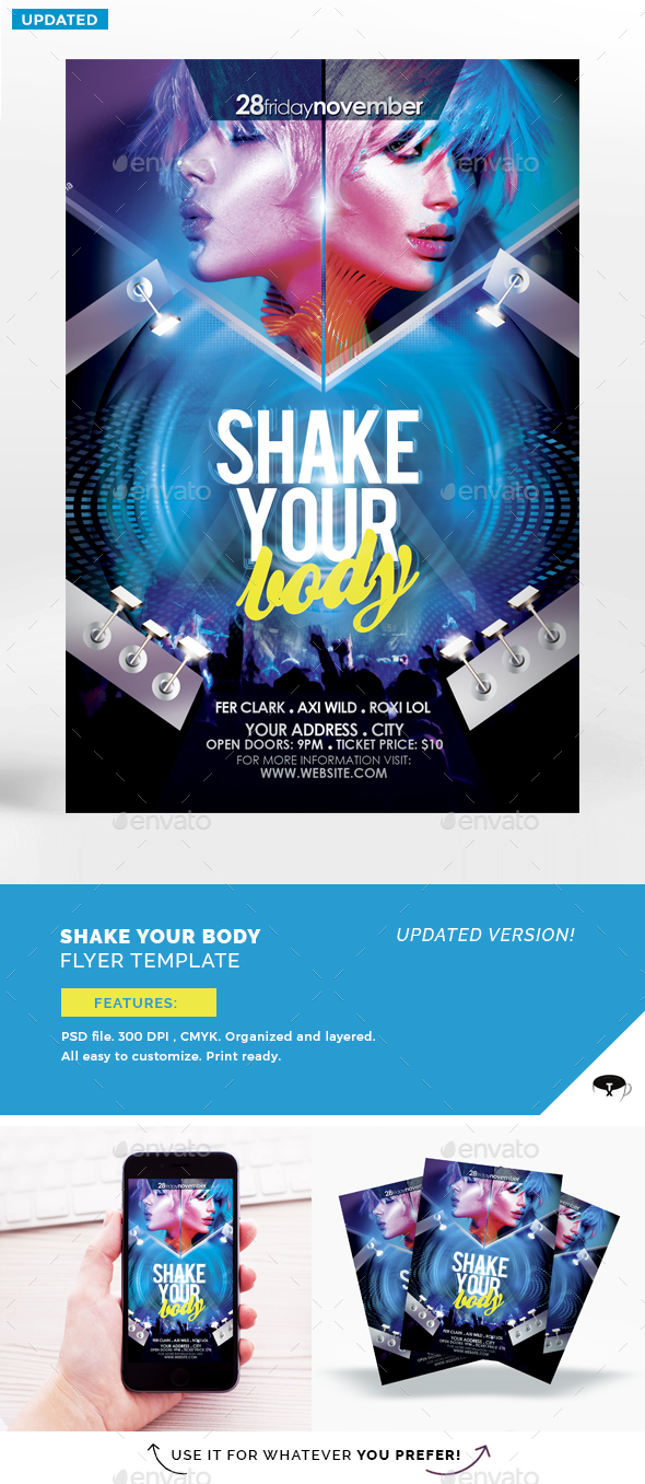 Shake Your Body Flyer Template - Flyers Print Templates