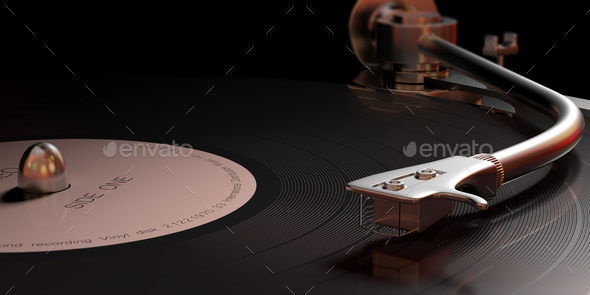 Vintage Vinyl Lp Record Player Closeup View With Details 3d Illustration Stock Photo By Rawf8
