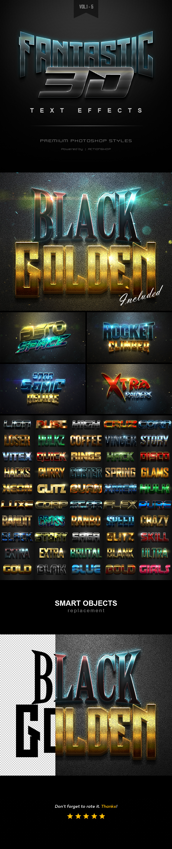 3D Text Effects Bundle One