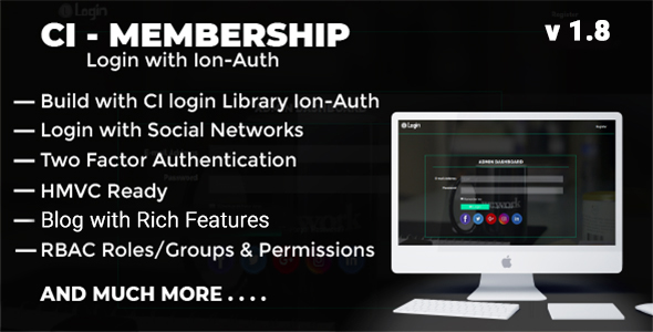 Codeigniter Login with Ion Auth, HMVC, Social Login and User management System - CodeCanyon Item for Sale
