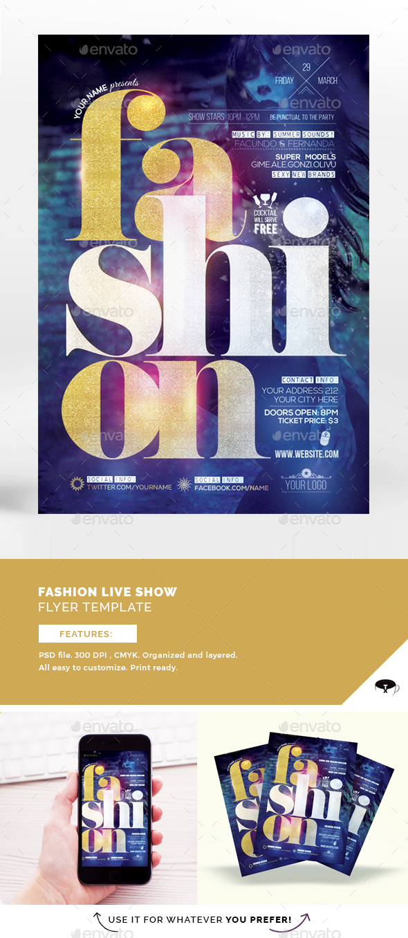 Fashion Live Show Flyer Template - Events Flyers