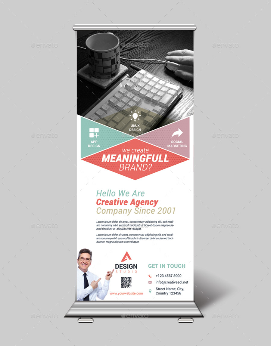 Roll up Banner. in Signage Templates - product preview 2