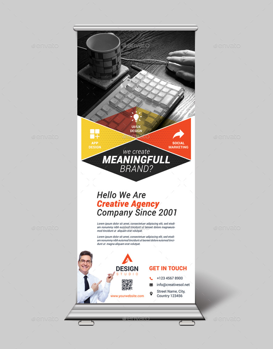 Roll up Banner. in Signage Templates - product preview 3