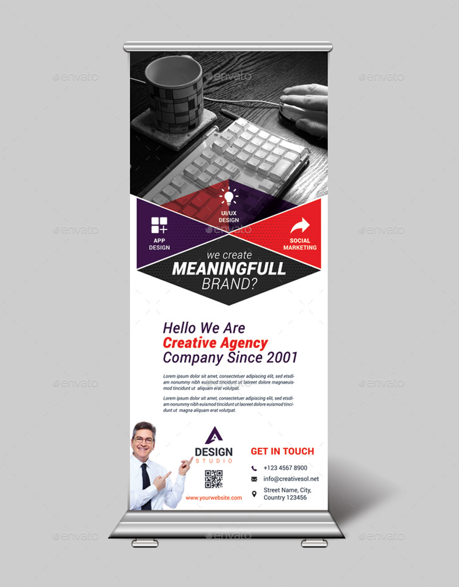 Roll up Banner. in Signage Templates - product preview 4