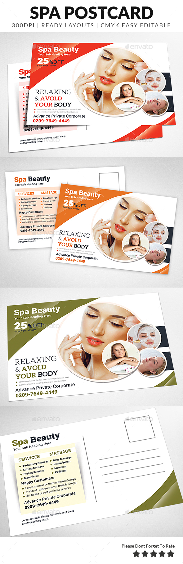 Spa Postcard - Cards & Invites Print Templates