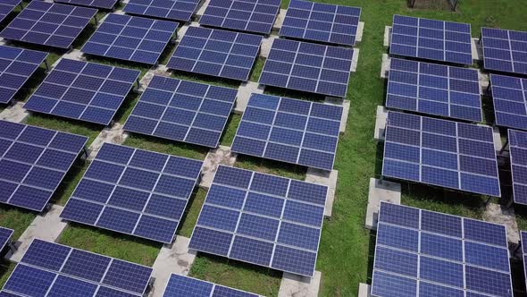 Drone Fly Over Solar Panel Plant alt