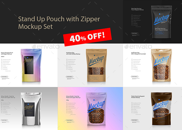 Download Stand Up Pouch With Zipper Mockup Set By Reformer Graphicriver