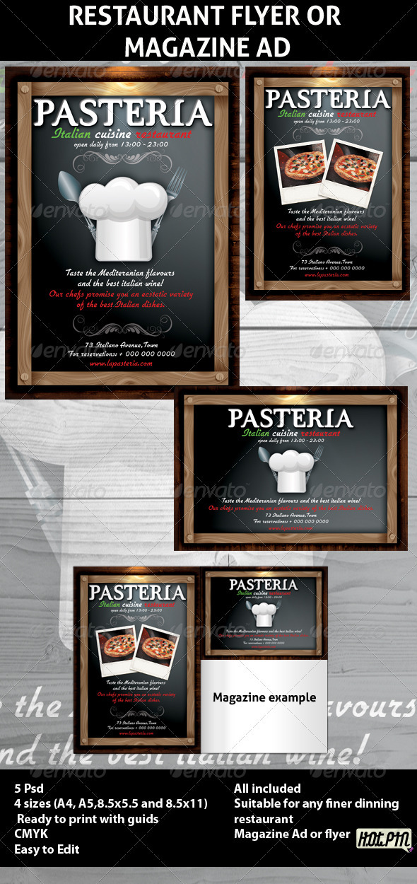 Restaurant Magazine Ads or Flyers 6 - Restaurant Flyers