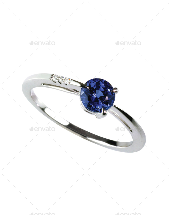 gemstone and diamond sapphire ring