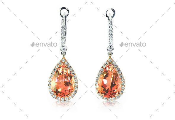 peach diamond earrings