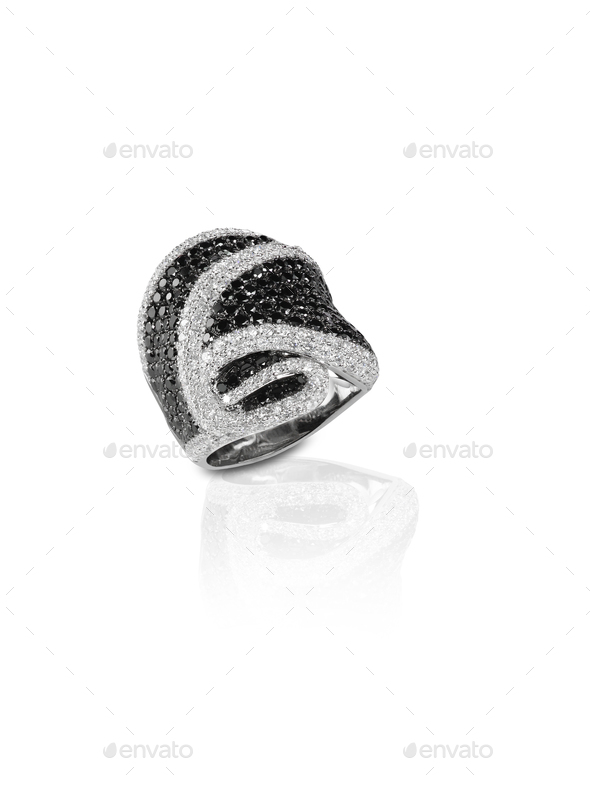 Black Onyx and Diamond Pave Wedding Anniversary Ring