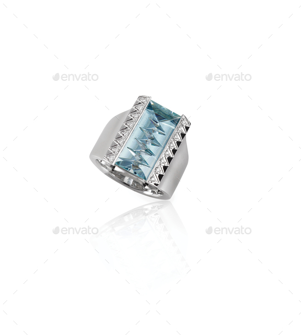 light blue diamond fashion engagement non traditional ring