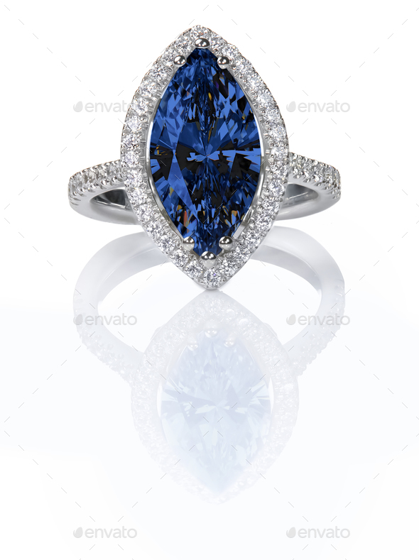 Blue Sapphire Ring for Bridal Set - Nicholas Wylde