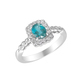 aquamarine center stone engagement ring with diamond halo - PhotoDune Item for Sale