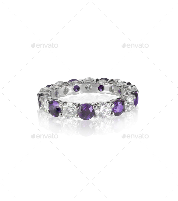 diamond amethyst band