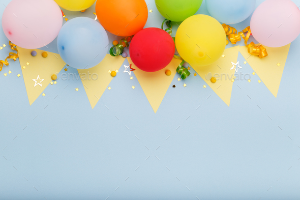 Amazoncom AOFOTO 4x6ft Happy Birthday Background Colorful Balloons  Confetti Photography Backdrop Kid Baby Boy Girl Infant Portrait Photo  Studio Props Party Decoration Bunting Pennant Banner Vinyl Wallpaper  Home   Kitchen