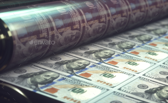Printing US Dollar Bills - Stock Photo - Images