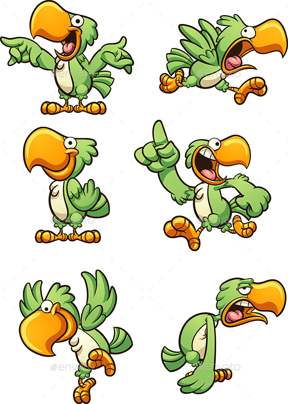 Green Parrot - Animals Characters