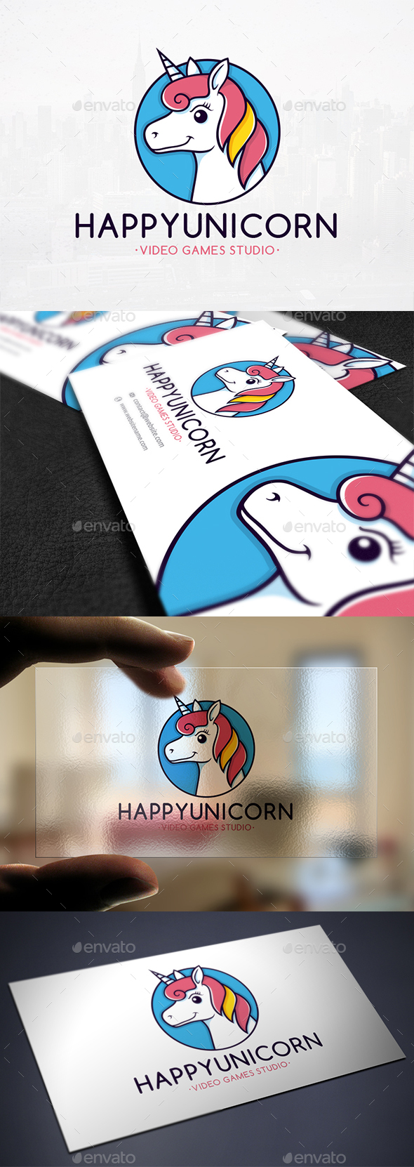 Colorful Unicorn Logo Template - Animals Logo Templates