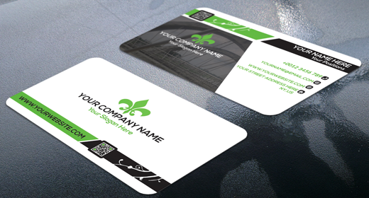 Green Color business card