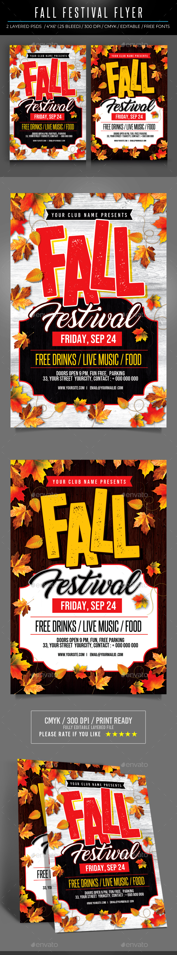 Fall Festival Flyer - Clubs & Parties Events