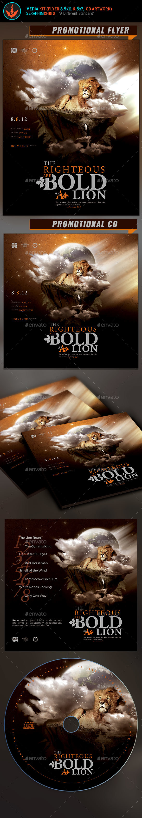 The Righteous Full Page Flyer and CD Artwork Template - Church Flyers