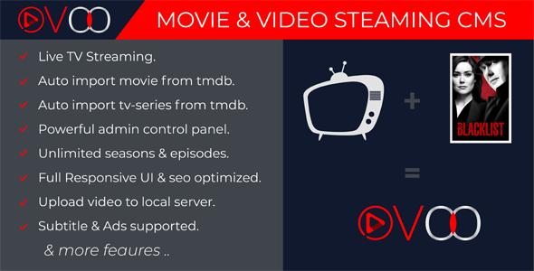 OVOO-Movie & Video Streaming CMS with Unlimited TV-Series - CodeCanyon Item for Sale