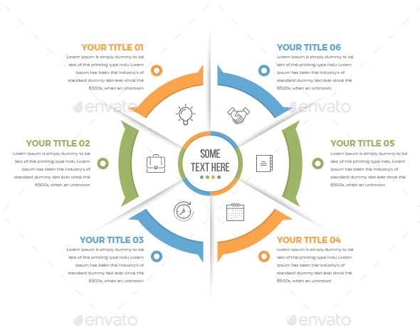 Business Circle Infographics with 06 Steps - Infographics