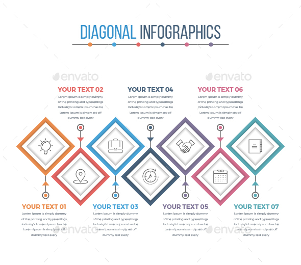 Modern Diagonal Square Infographics - Infographics