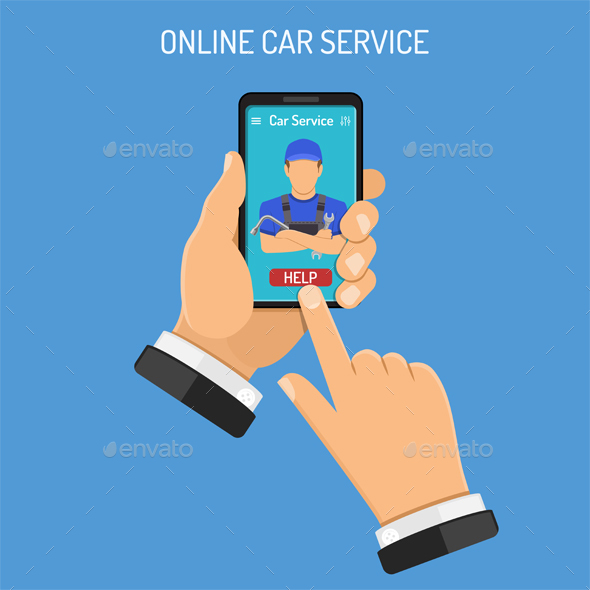 Online Car Services Concept - Services Commercial / Shopping