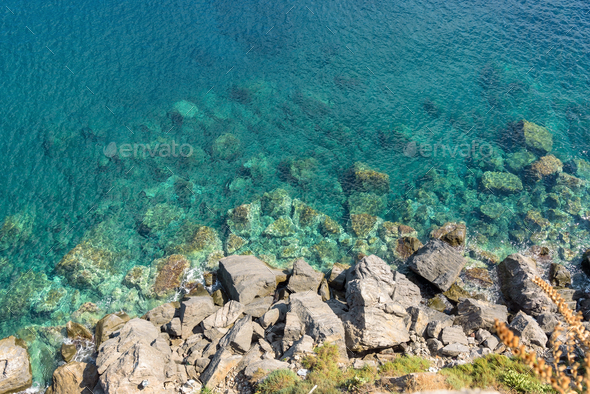 Top view of the rocky coast of Lipari Island Stock Photo by mkos83