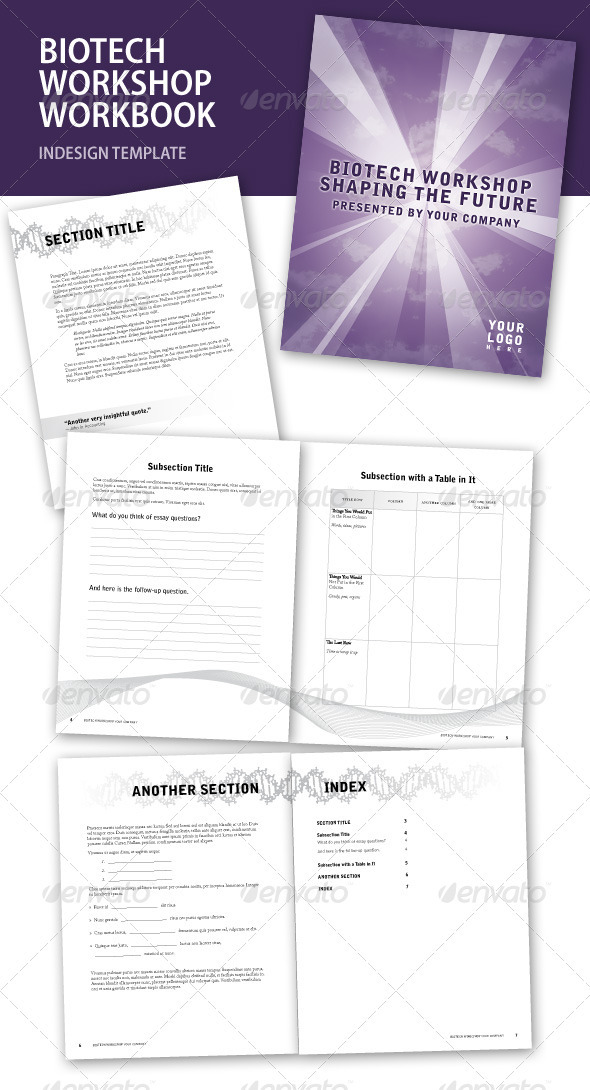 Biotech Workshop InDesign Workbook - Miscellaneous Print Templates