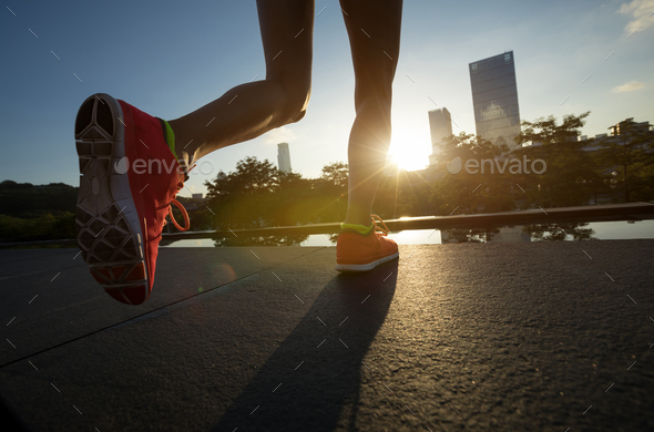 Running in sunrise city Stock Photo by lzf | PhotoDune