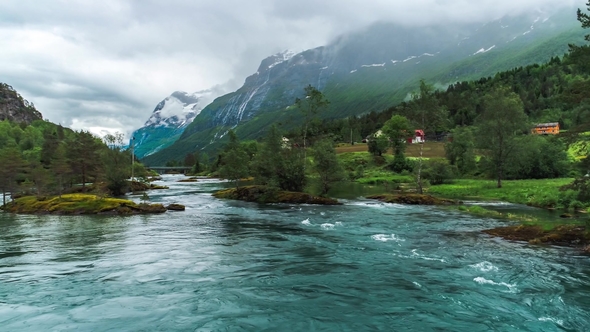 Lovatnet Lake Beautiful Nature Norway alt