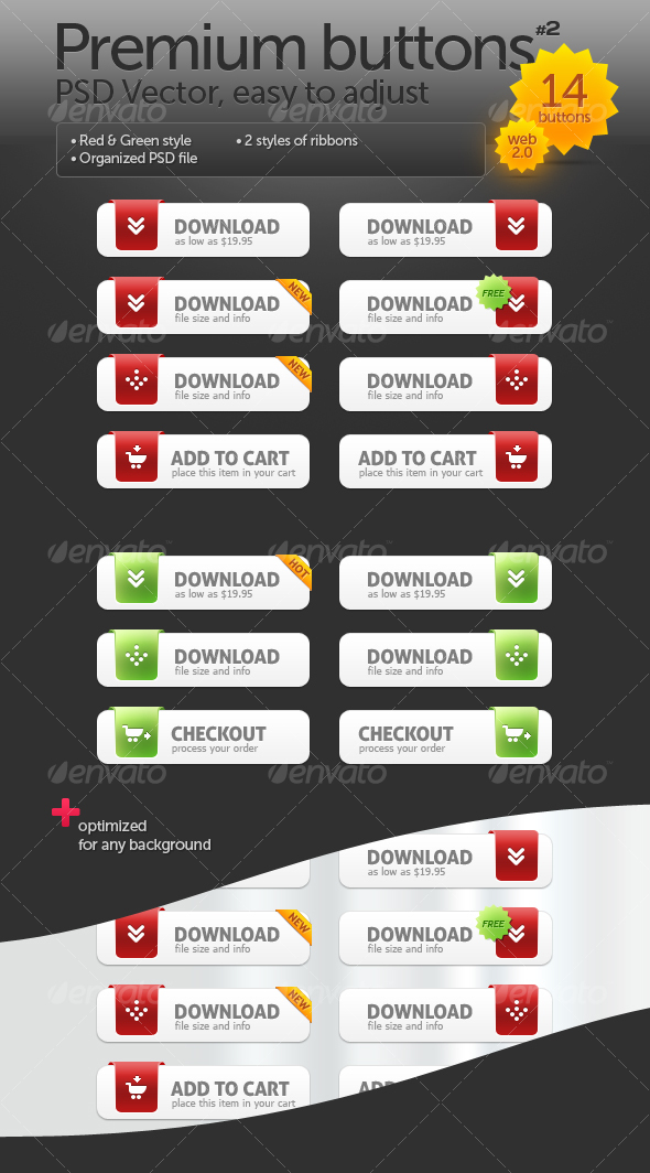 Premium buttons #2 - Buttons Web Elements