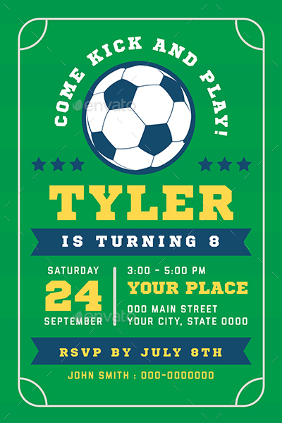 Sports Birthday Invitation By Vector Vactory Graphicriver