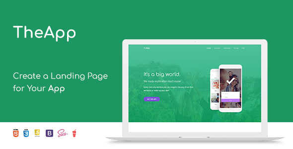TheApp - Responsive Bootstrap Mobile App Landing Page Template