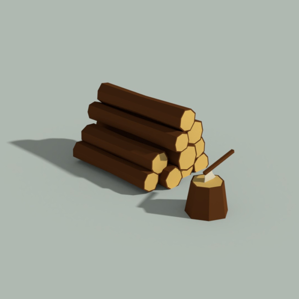Low Poly Wooden - 3Docean 22481582