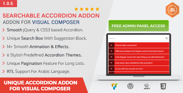 Ultimate Searchable Accordion - Visual Composer Addon - CodeCanyon Item for Sale