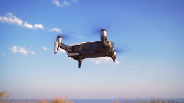 Quadrocopter Decreases and Lands Lands on the Ground