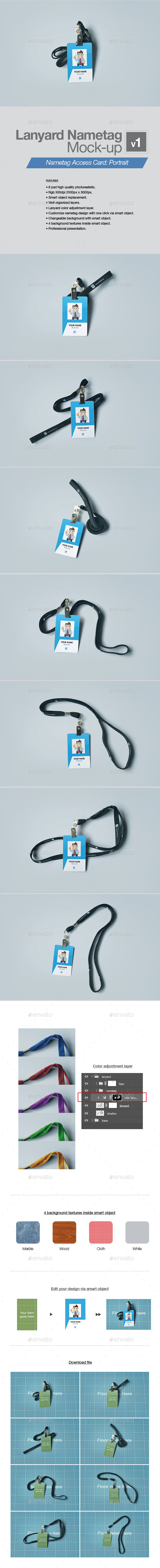 Lanyard Nametag Mock-up v1 - Print Product Mock-Ups