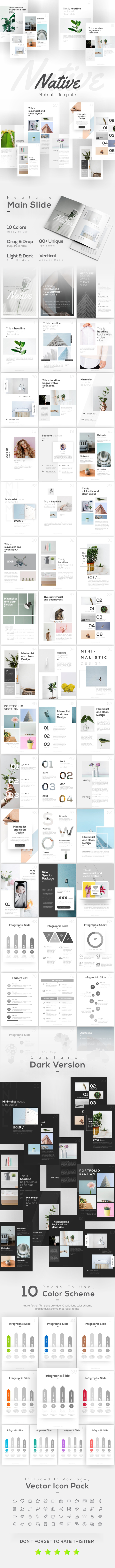 Native Minimalist Portrait Version PowerPoint Template - PowerPoint Templates Presentation Templates