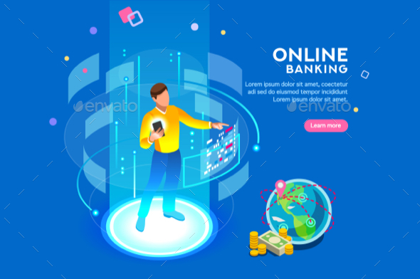 Online Banking Futuristic Concept - Web Technology