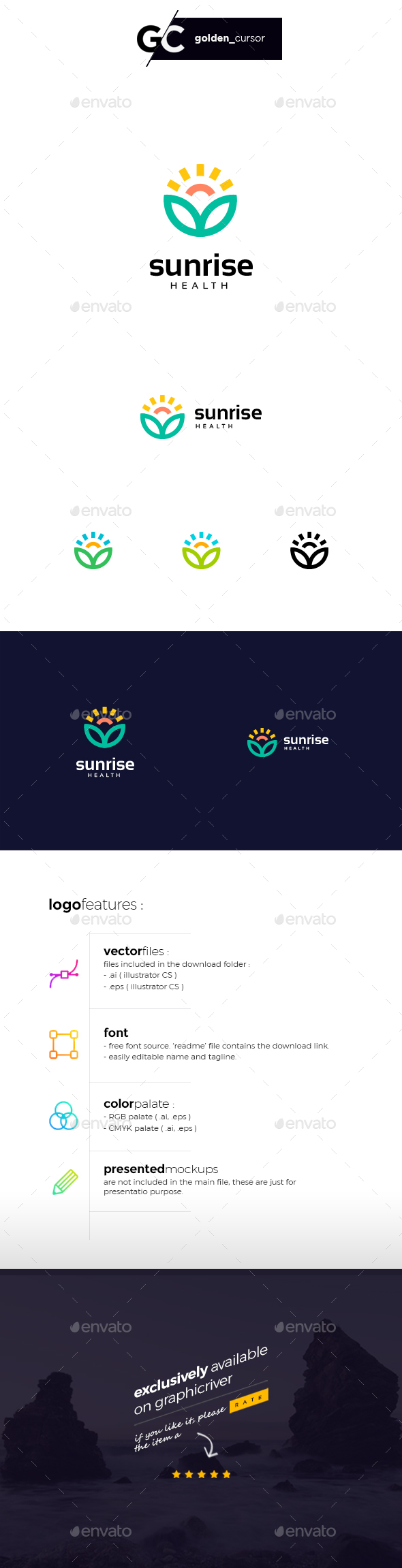 Sunrise Health Logo Template - Nature Logo Templates