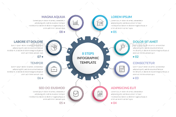 Infographic Template with Gear - Infographics